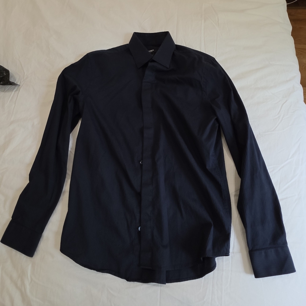 Express Men's Dark Blue Dress Shirt